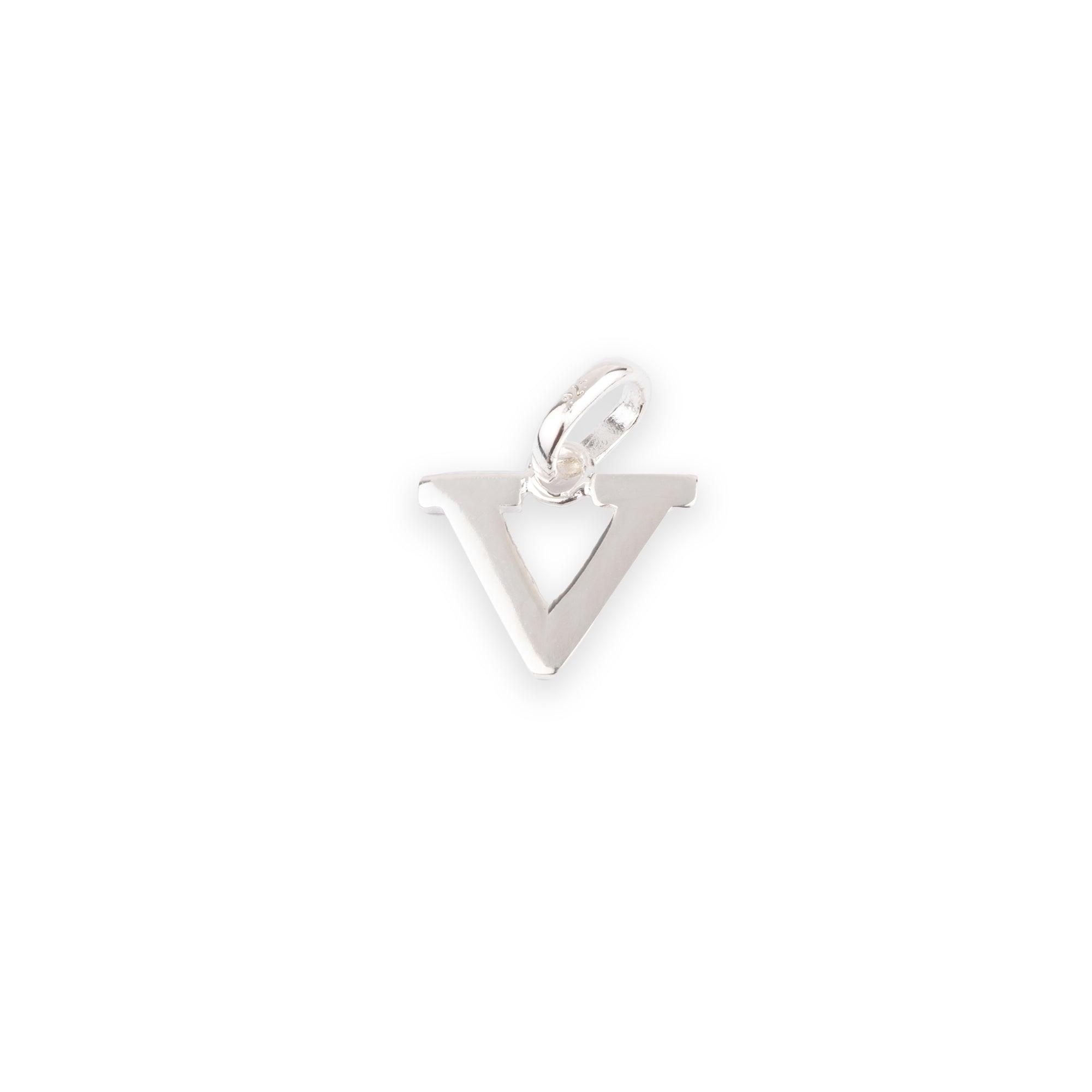 'V' Sterling Silver Initial Pendant SP831A - Minar Jewellers