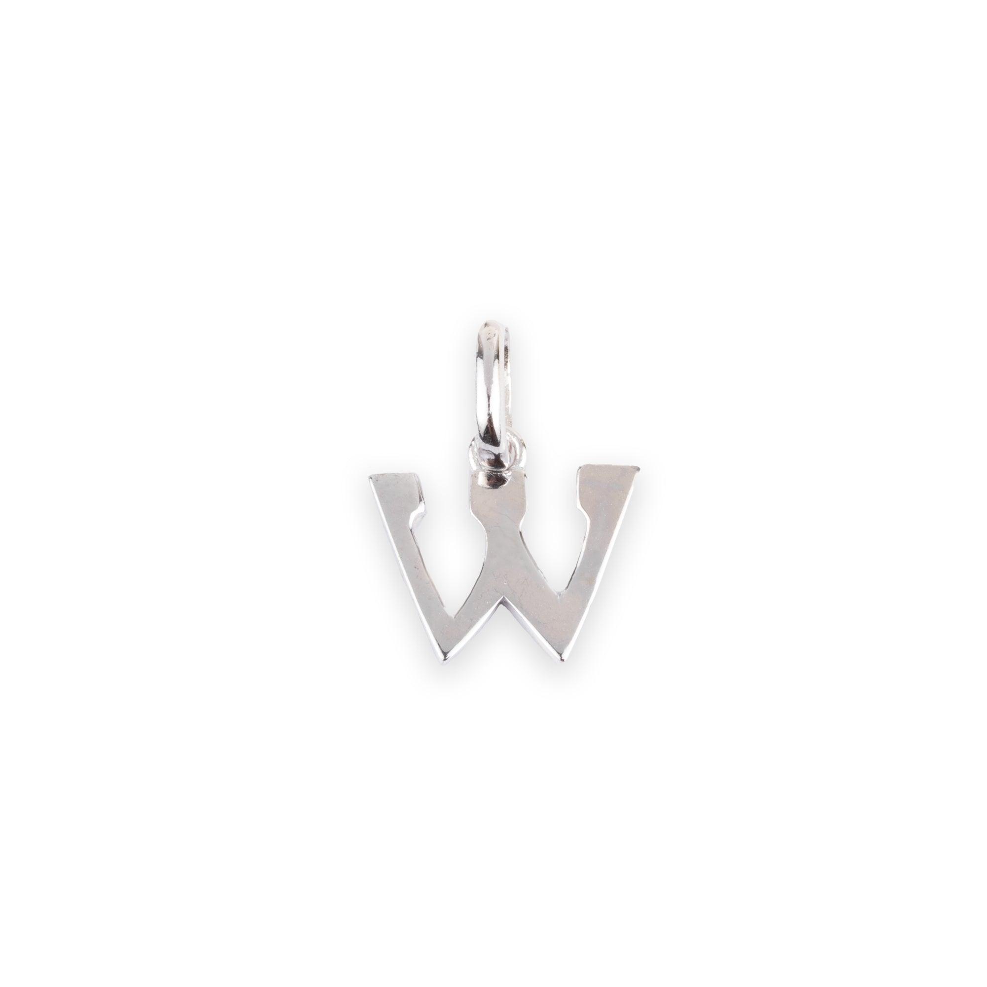 'W' Sterling Silver Initial Pendant SP832A - Minar Jewellers