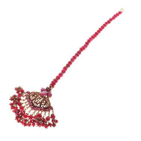 22ct Gold Rouge Look Tikka with Purple Coloured Stones (17.6g) T-5875 - Minar Jewellers