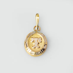 'T' 22ct Gold Initial Pendant P-7550 - Minar Jewellers