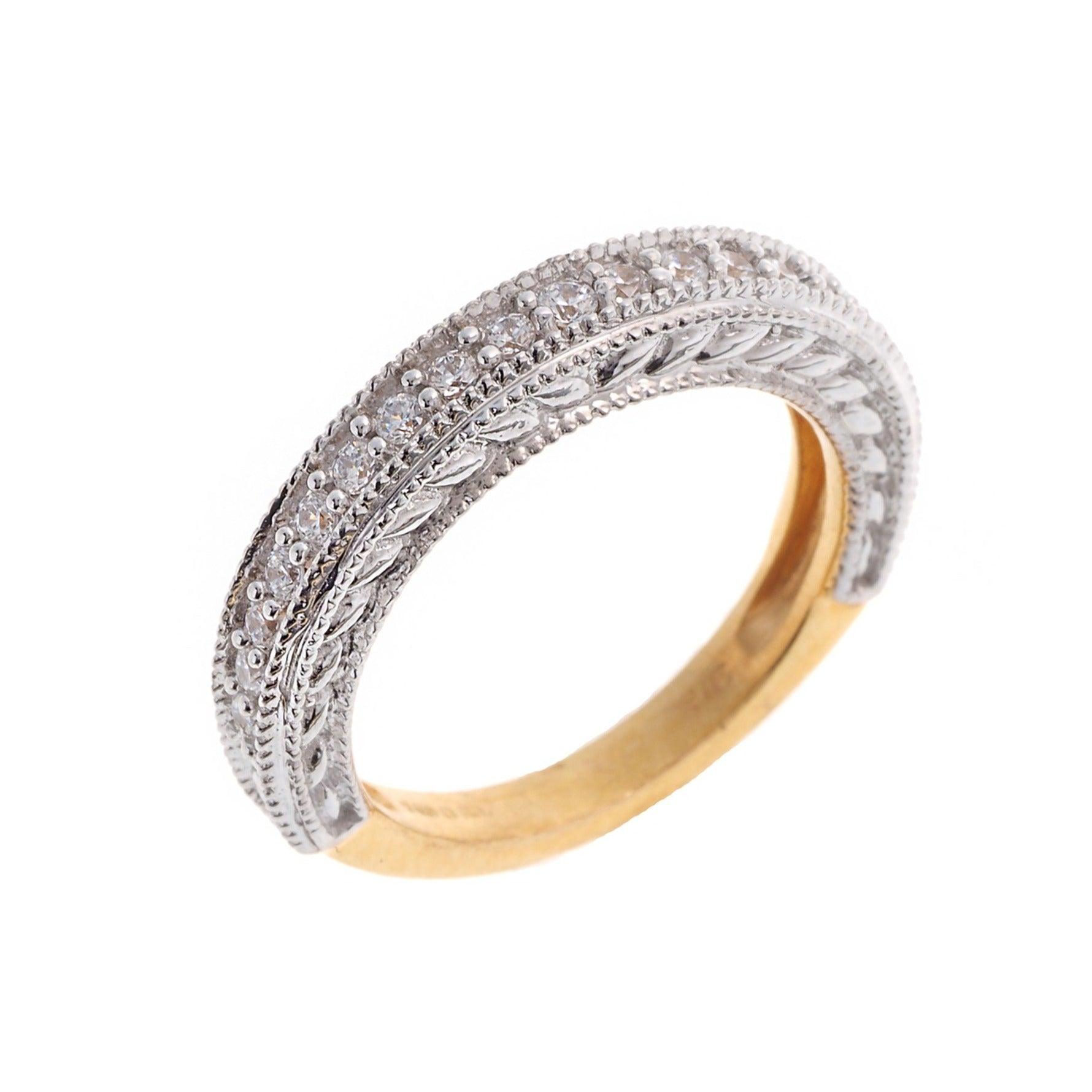 22ct Gold 3/4 Eternity Cubic Zirconia Ring VLR402 - Minar Jewellers