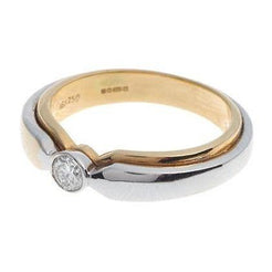 18ct Two Tone Gold Diamond Dress Ring ZY01227 - Minar Jewellers