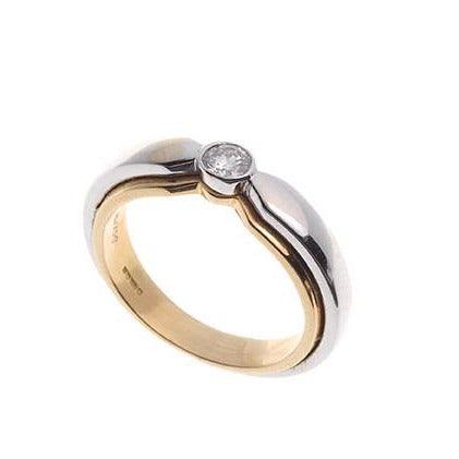 18ct Two Tone Gold Diamond Dress Ring ZY01227