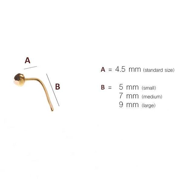 18ct Yellow Gold L Shape Back Nose Stud set with Cubic Zirconia in a Flower Design (4.5mm - 6mm) NIP-4-080
