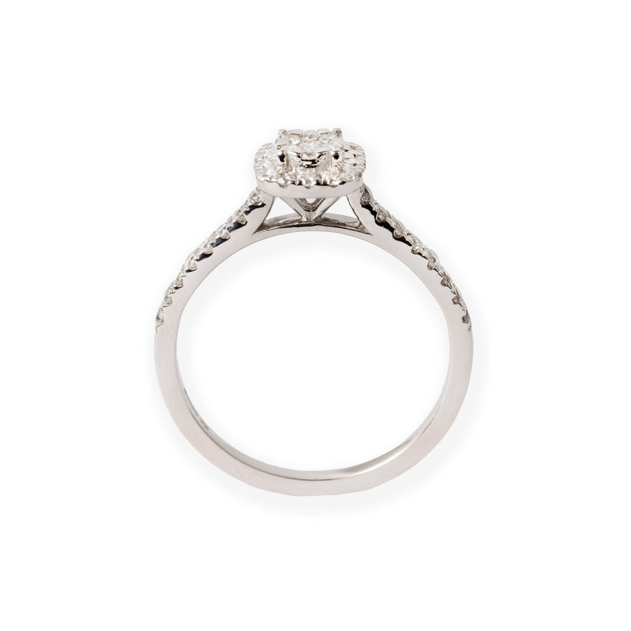 Platinum Engagement Diamond Ring with Cluster Design (0.51ct) MCJR1009