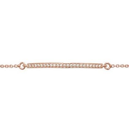 Rose Gold Plated Sterling Silver Cubic Zirconia Bracelet SBR032B - Minar Jewellers