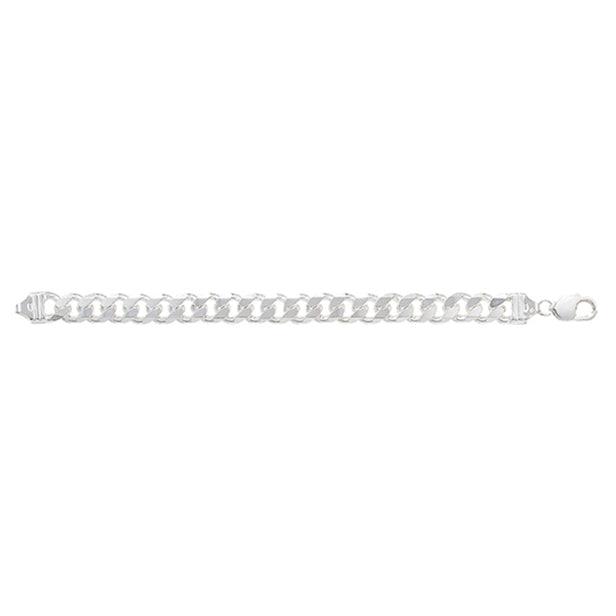 Gents Curb Link Bracelet Hallmarked Sterling Silver SBR089A - Minar Jewellers