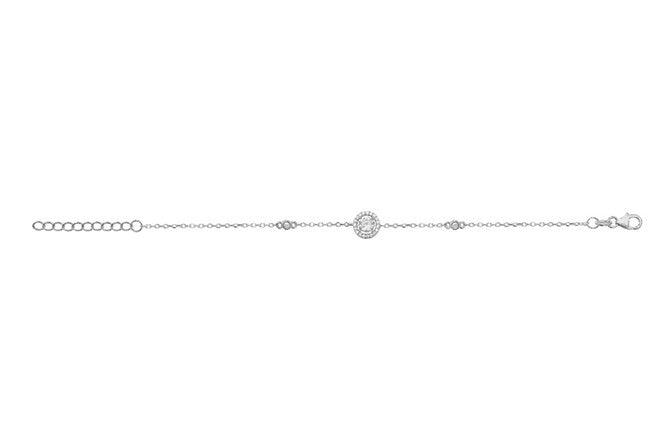 Sterling Silver Fancy Cubic Zirconia Bracelet SBR186A - Minar Jewellers