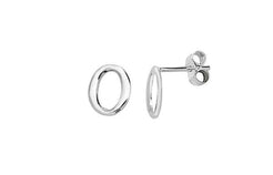 Sterling Silver Oval Cut Out Ear Studs SE054B - Minar Jewellers