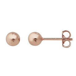 Rose Gold Plated Sterling Silver Ball Ear Studs SE069B - Minar Jewellers