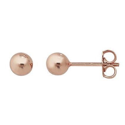 Rose Gold Plated Sterling Silver Ball Ear Studs SE069B