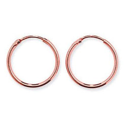 Rose Gold Plated Sterling Silver 25mm Hoop Earrings SE240A - Minar Jewellers