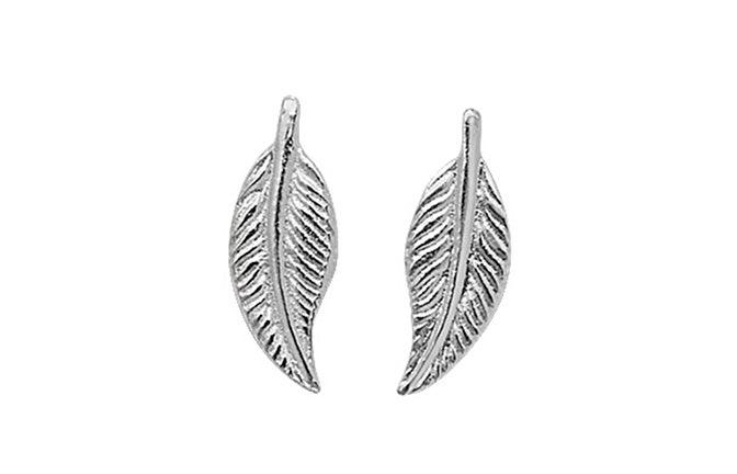 Sterling Silver Leaf Earrings SE528A - Minar Jewellers