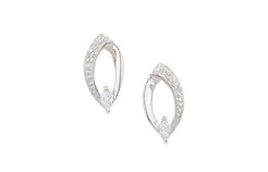 Sterling Silver Cubic Zirconia Stud Earrings SE591A - Minar Jewellers
