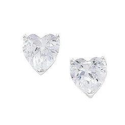 Sterling Silver Cubic Zirconia Heart Earrings SE600A - Minar Jewellers