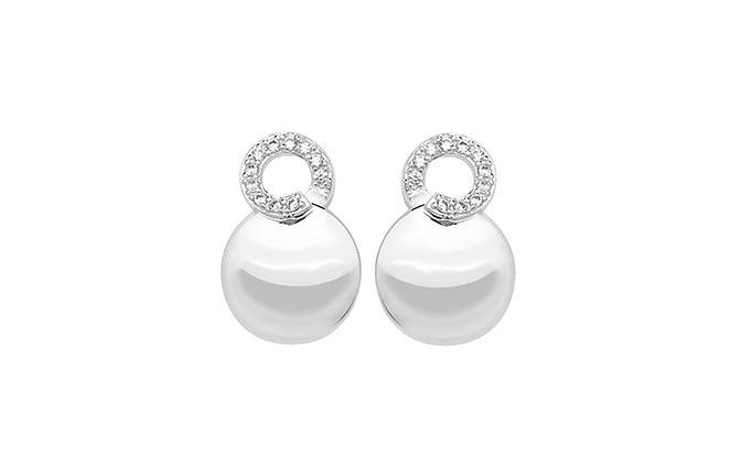 Sterling Silver Cubic Zirconia Fancy Drop Earrings SE775A - Minar Jewellers