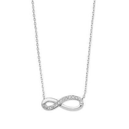 Sterling Silver Cubic Zirconia Infinity Necklace SN221A - Minar Jewellers