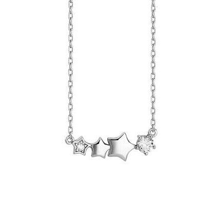 Sterling Silver Star Cubic Zirconia Necklace SN254A - Minar Jewellers