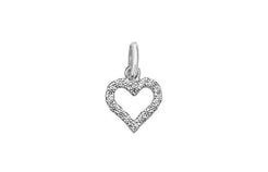 Sterling Silver Pave Cubic Zirconia Set Heart Pendant SP730A - Minar Jewellers
