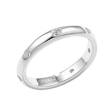 Sterling Silver Cubic Zirconia Eternity Ring SR0145